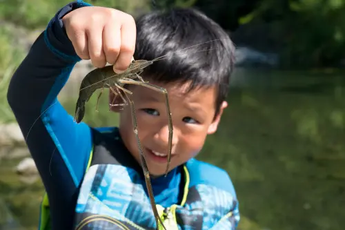 Kaiden proud of his catch.
