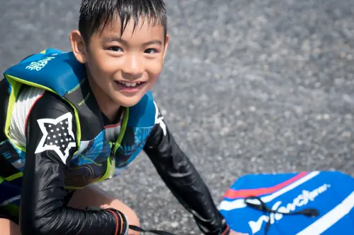 Isan ready to tackle surfing for the first time.
