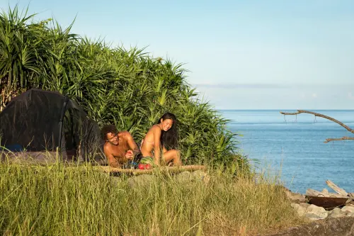 Joel and Debby enjoying the natural beauty of their home.