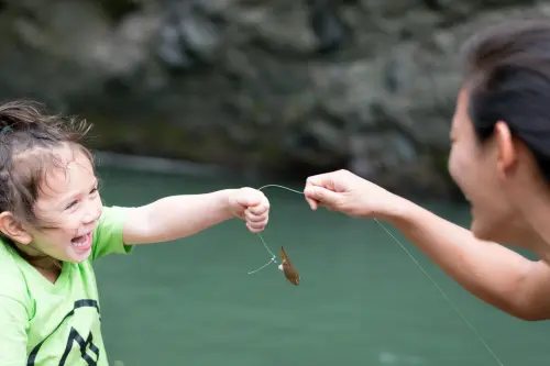 The excitement at catching a… leaf!