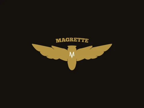 Gold-leaf Logo design for the Magrette Bullet Motorcycle (Aotearoa New Zealand)