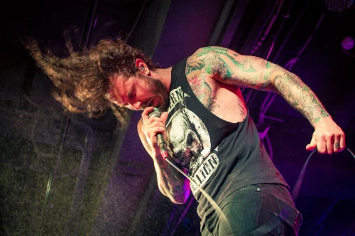 Vocalist Tim of metalcore band As I Lay Dying - Taipei | Live music photography by Steve Leggat